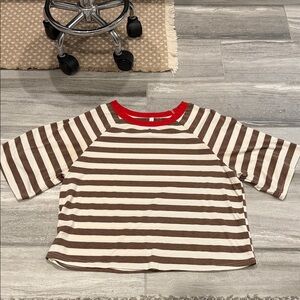 Striped Brown and White womens Shirt